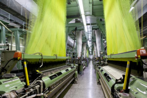 Wide angle and perspective from textile factory